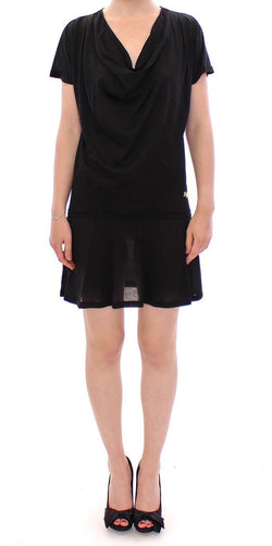 Black cotton semi transparent dress