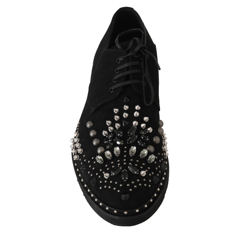 Black Shoes Crystal Studded Derby
