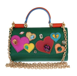 Green Leather Crystals VON Bag