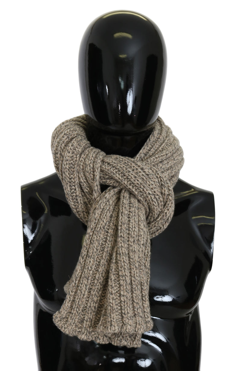 Beige Cashmere Knitted Wrap Shawl Scarf