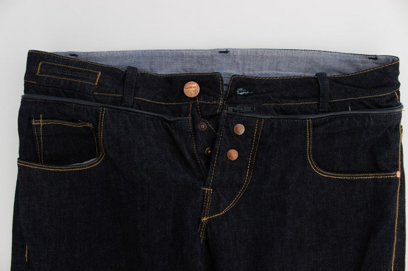 Dark Blue Cotton Denim Regular Fit Jeans