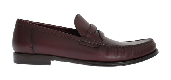 Bordeaux Leather Loafers Shoes