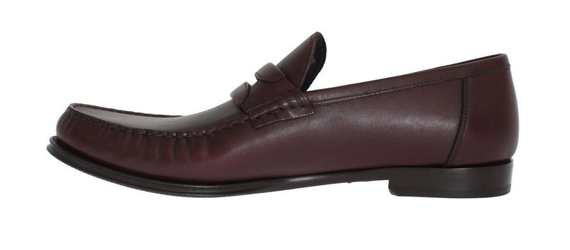 Bordeaux Leather Loafers Shoes