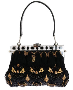 Black Tassel Gold Baroque Crystal VANDA Designer Handbag for Women