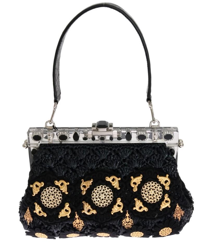 Black Tassel Gold Baroque Crystal VANDA Designer Handbag for Women