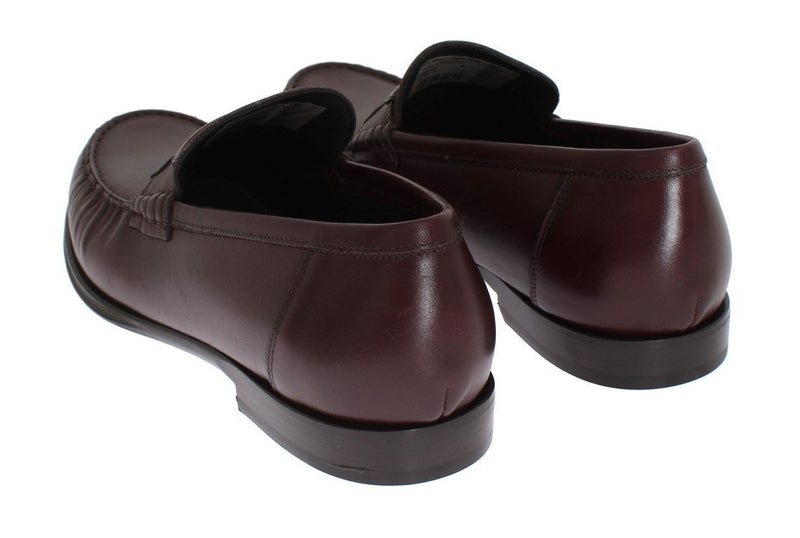 Bordeaux Leather Loafers Shoes