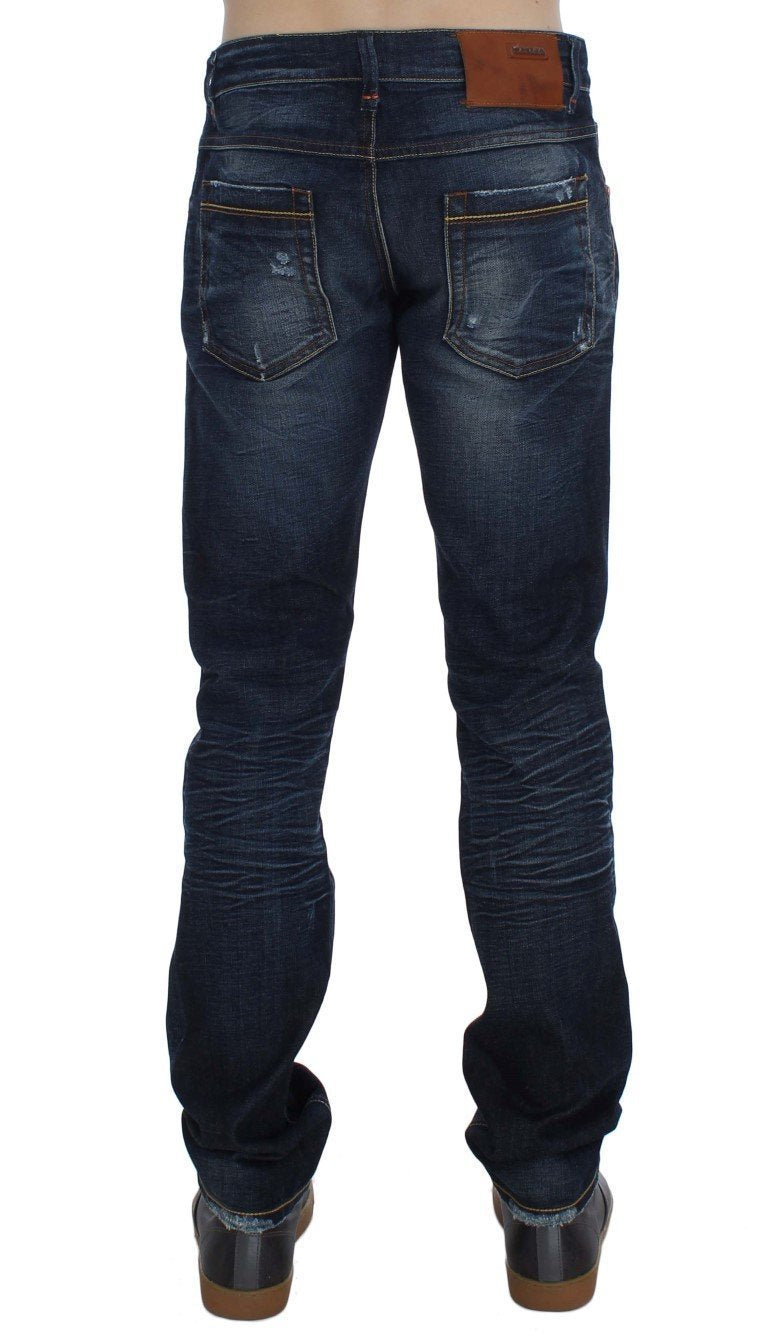 Blue Wash Cotton Denim Slim Fit Jeans