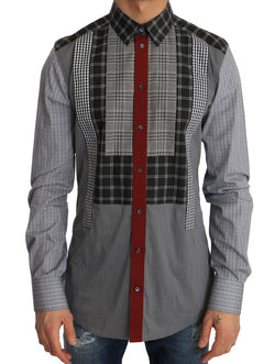 Gray Check Cotton GOLD Slim Fit Shirt