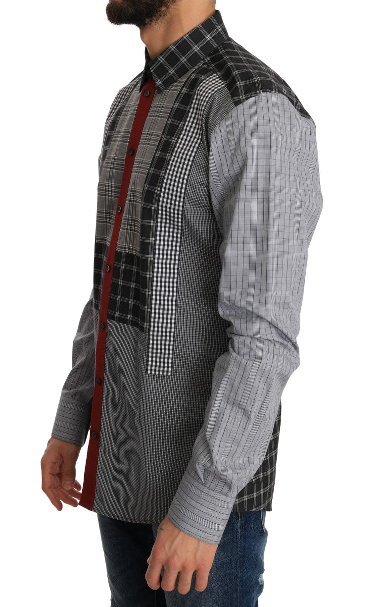 Gray Check Cotton GOLD Slim Fit Shirt