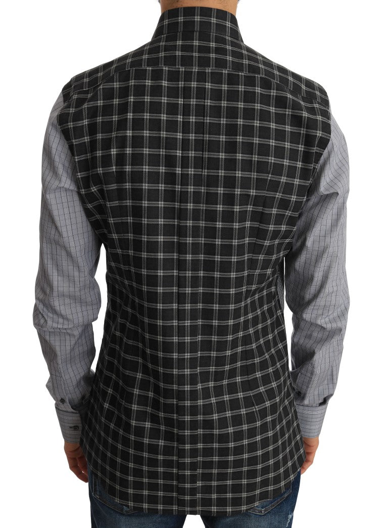 Gray Check Cotton GOLD Slim Fit Shirt