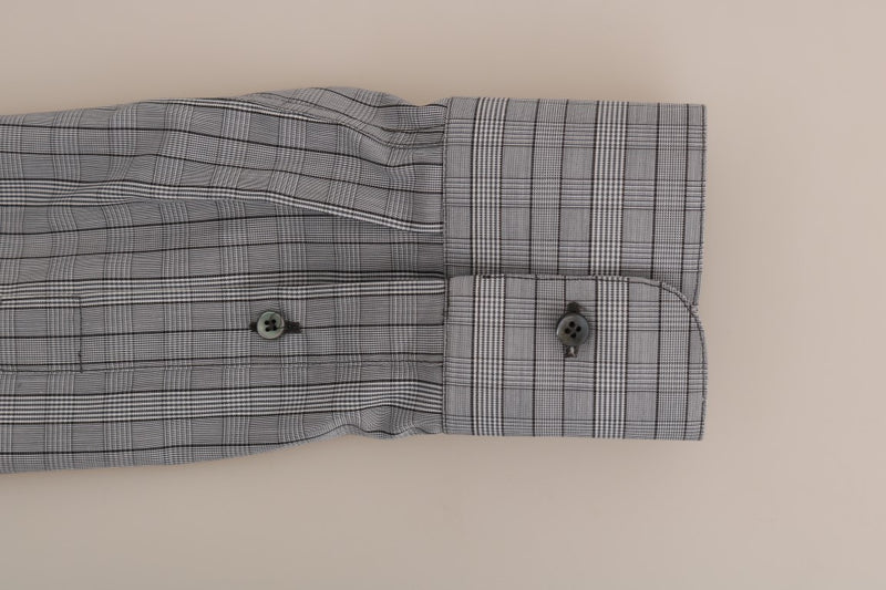 Gray Check Cotton GOLD Slim Fit Shirt