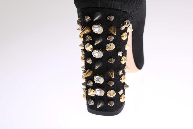 Black Jacquard Suede Corrida Boots