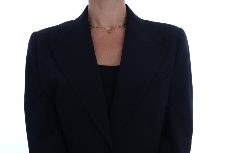 Black Wool Stretch Blazer Jacket