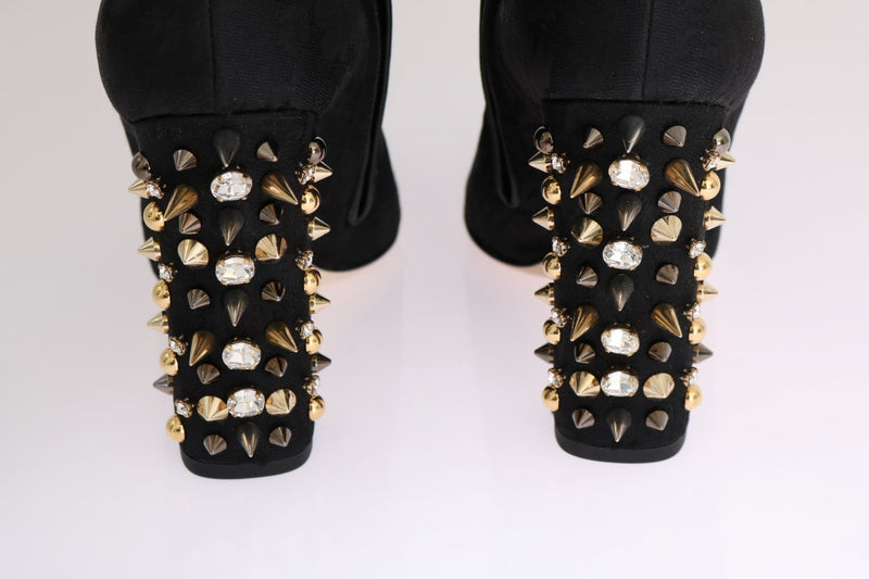 Black Jacquard Suede Corrida Boots
