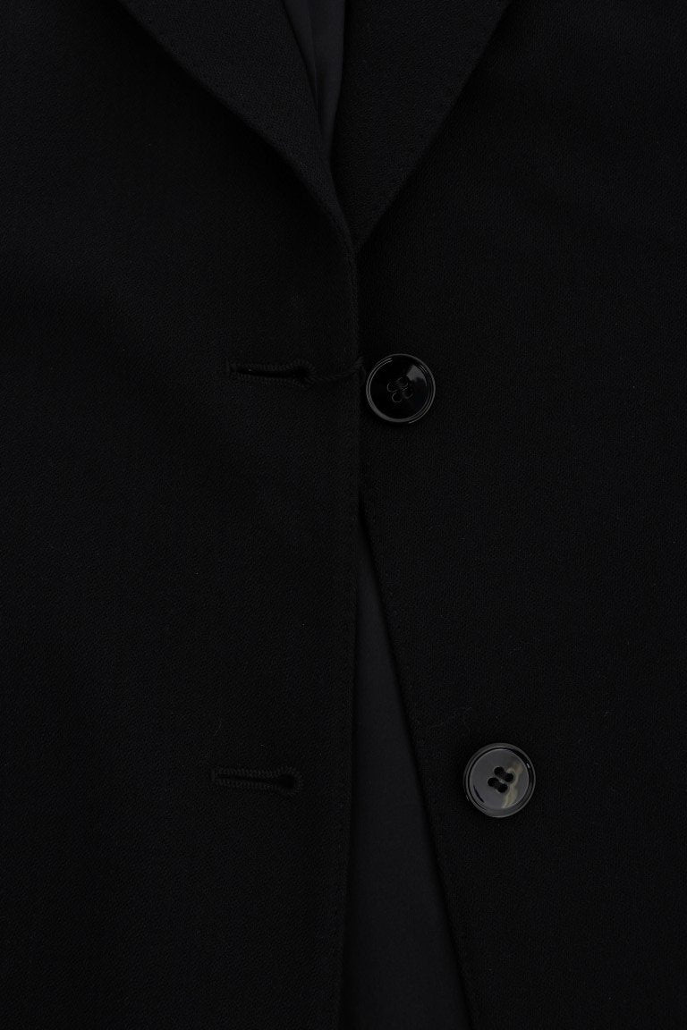 Black Wool Stretch Blazer Jacket
