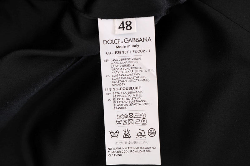 Black Wool Stretch Blazer Jacket