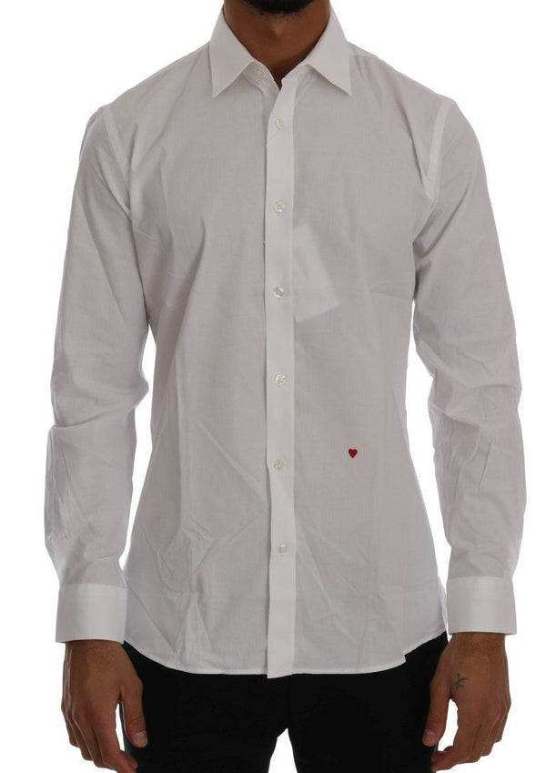 White Cotton Stretch Slim Fit Dress Shirt