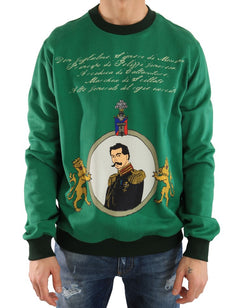 Green Cotton Pullover Sweater