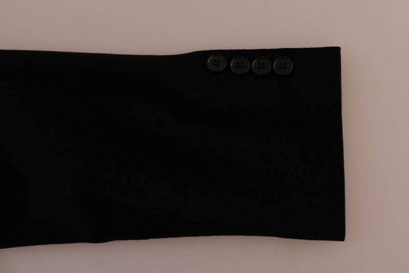 Black Wool Stretch Blazer Jacket