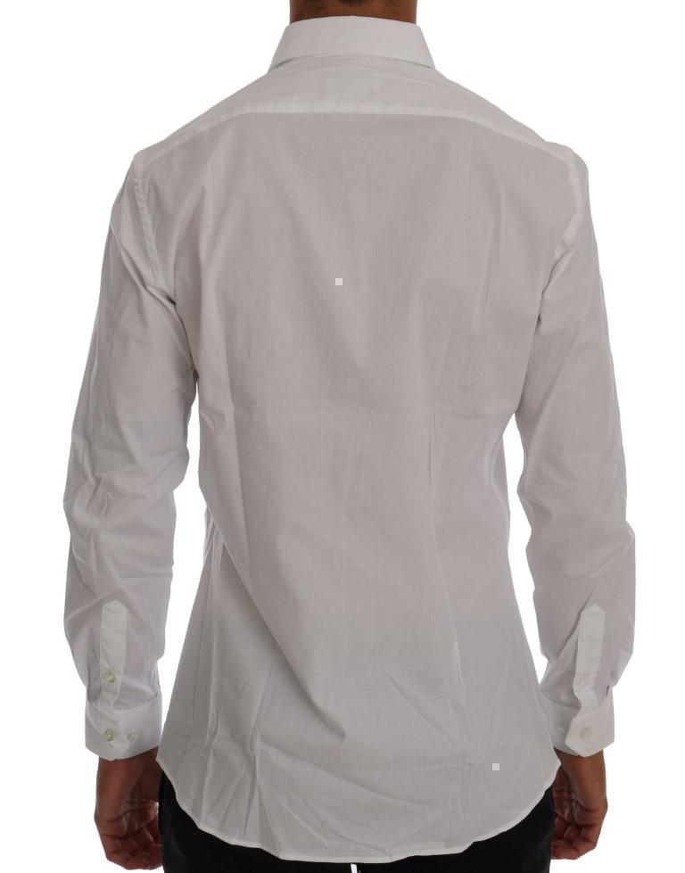White Cotton Stretch Slim Fit Dress Shirt