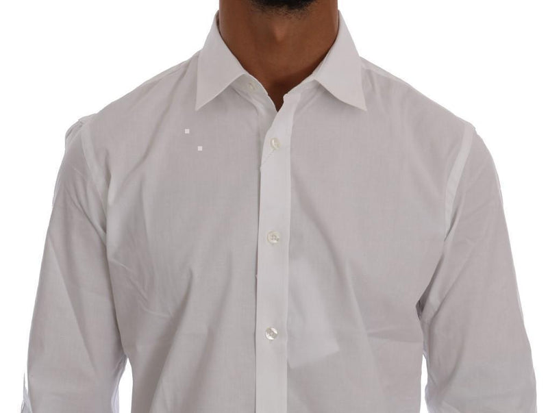 White Cotton Stretch Slim Fit Dress Shirt