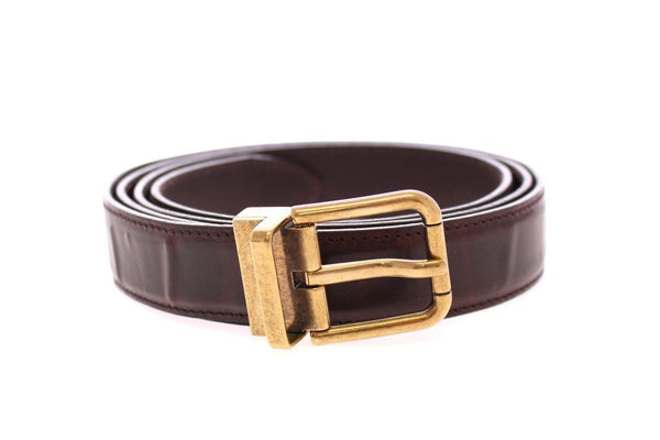 Brown Leather Logo Belt