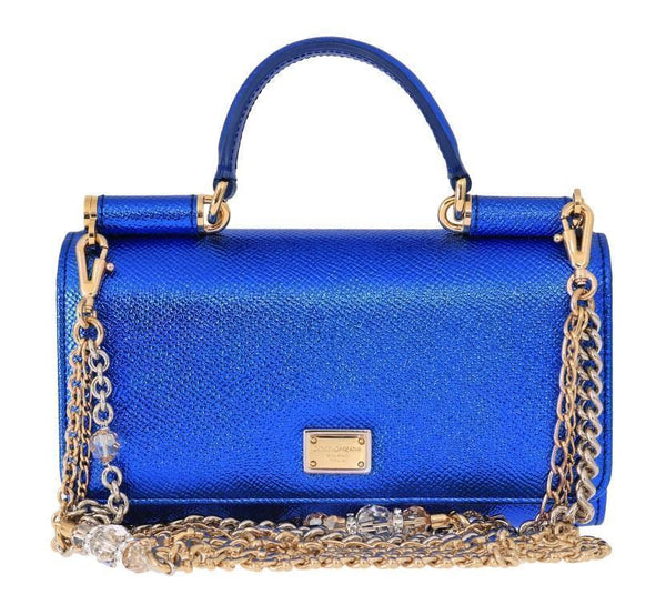 Blue Sicily VON Leather Clutch Bag