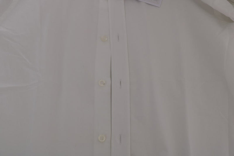 White Cotton Stretch Slim Fit Dress Shirt
