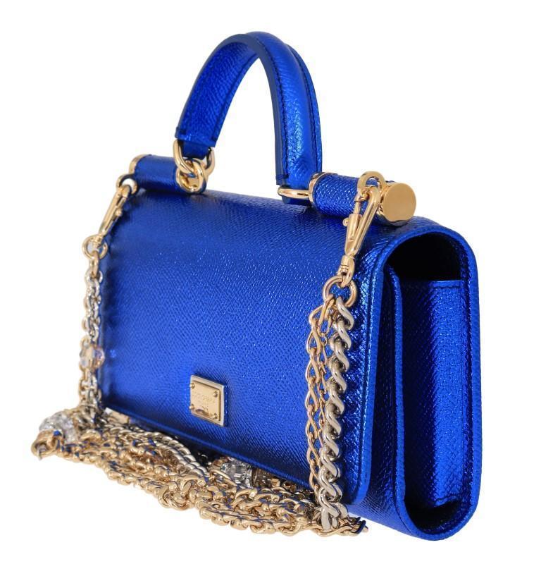 Blue Sicily VON Leather Clutch Bag