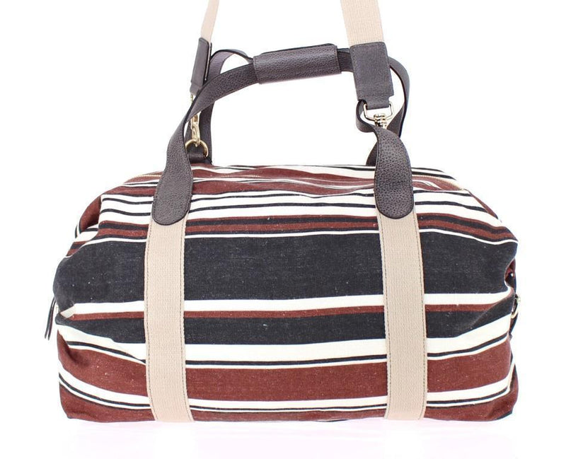 Multicolor striped travel bag