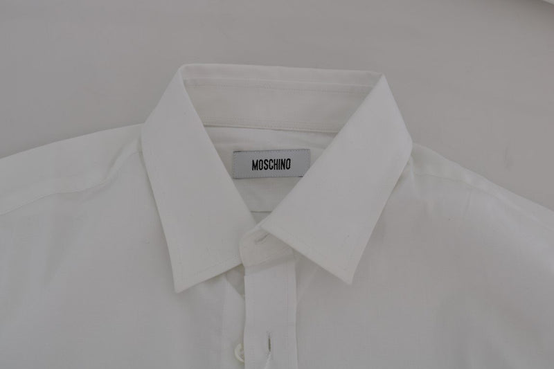 White Cotton Stretch Slim Fit Dress Shirt