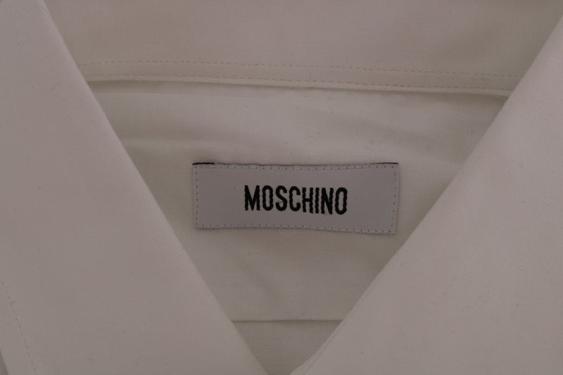 White Cotton Stretch Slim Fit Dress Shirt
