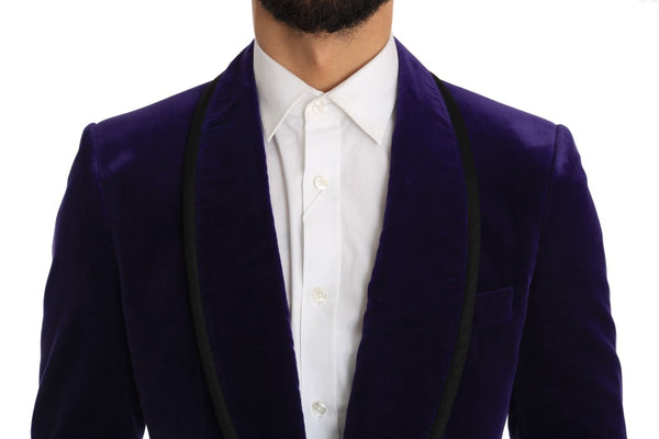 Purple Velvet Slim Fit Blazer Jacket
