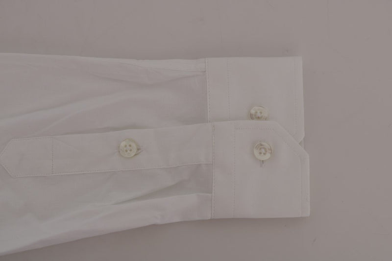 White Cotton Stretch Slim Fit Dress Shirt