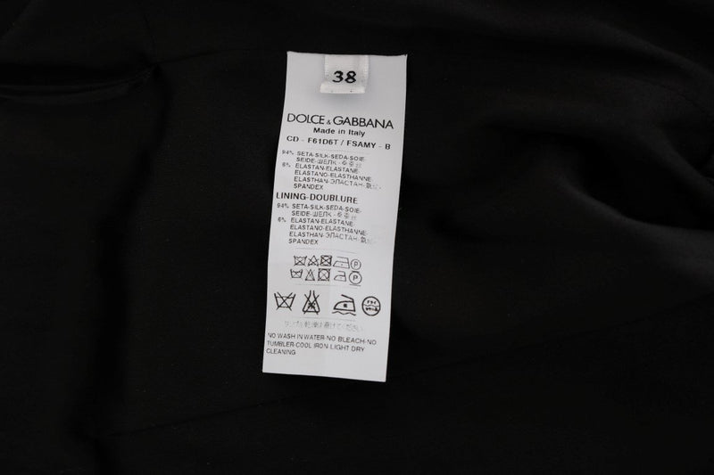 Black White Tulip Silk Stretch Dress