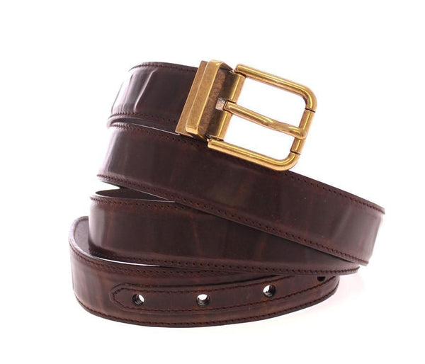 Brown Leather Logo Belt