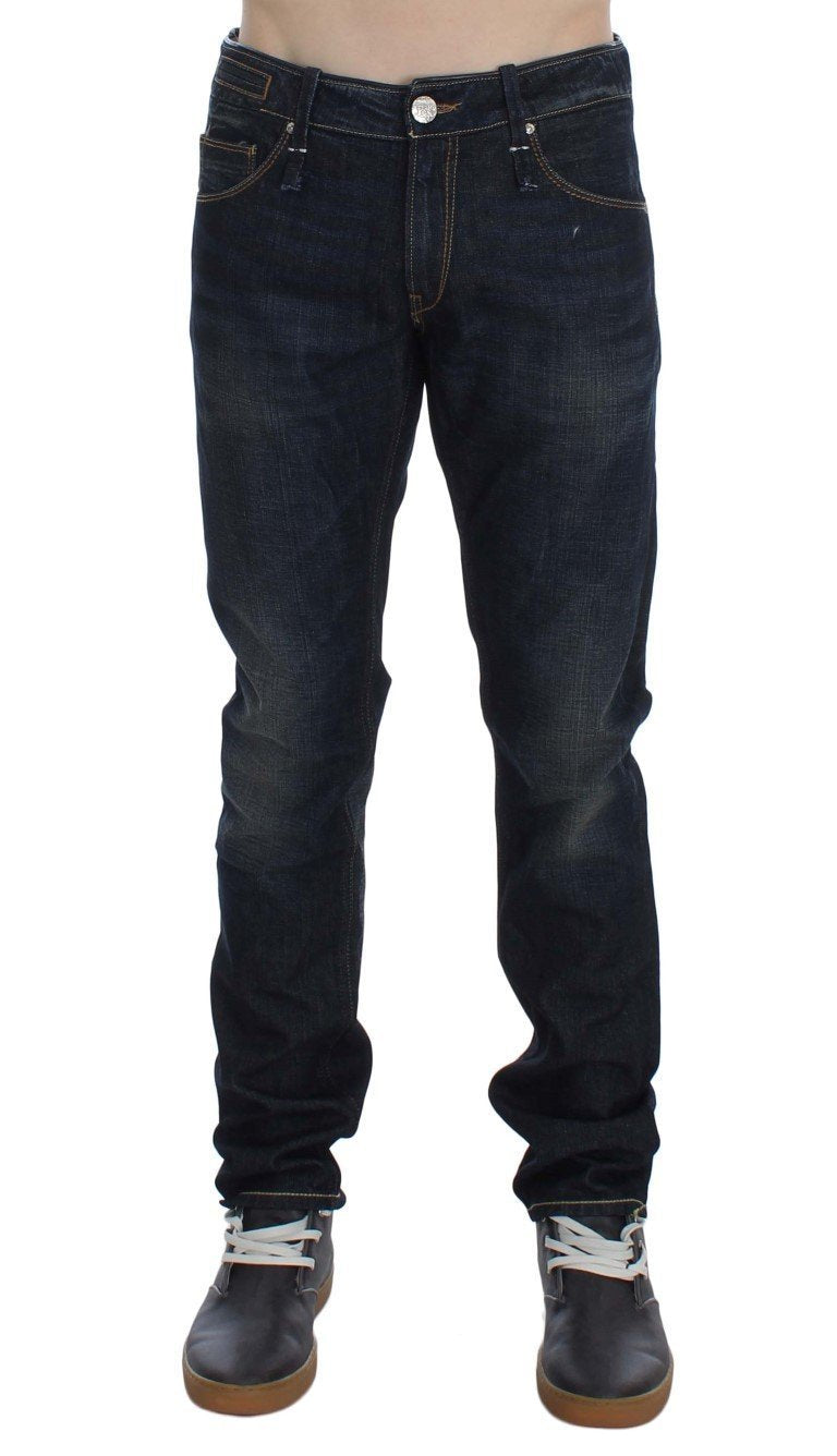 Blue Wash Cotton Denim Slim Fit Jeans