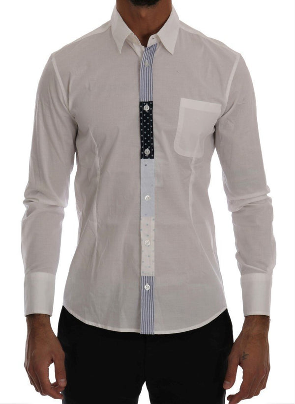 White Cotton Stretch Slim Fit Shirt