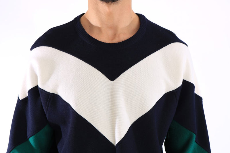 Blue Wool Crewneck Pullover Sweater