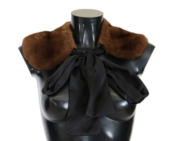 Brown Mink Fur Collar Scarf