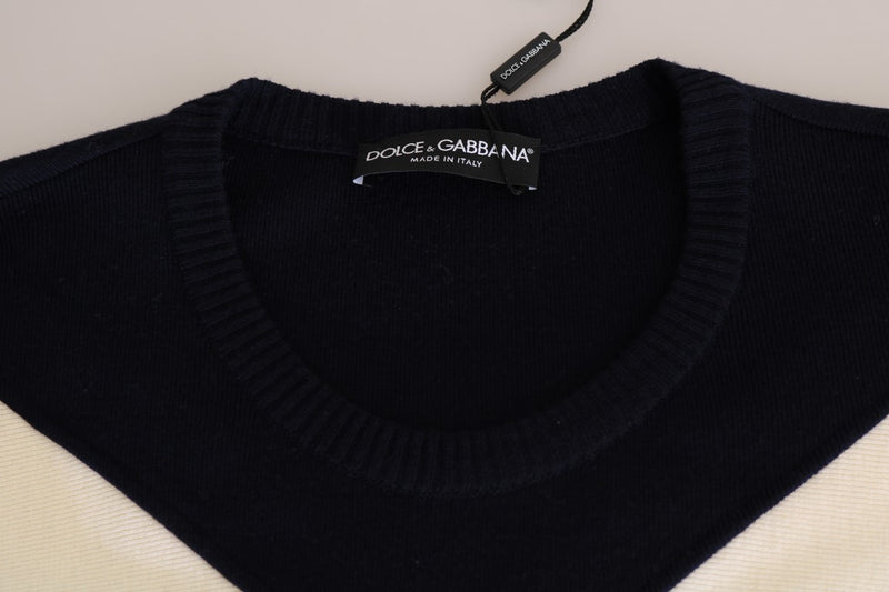 Blue Wool Crewneck Pullover Sweater