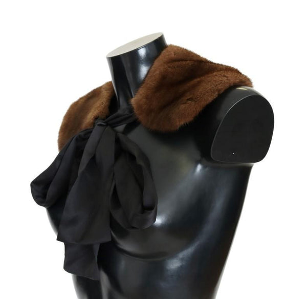 Brown Mink Fur Collar Scarf