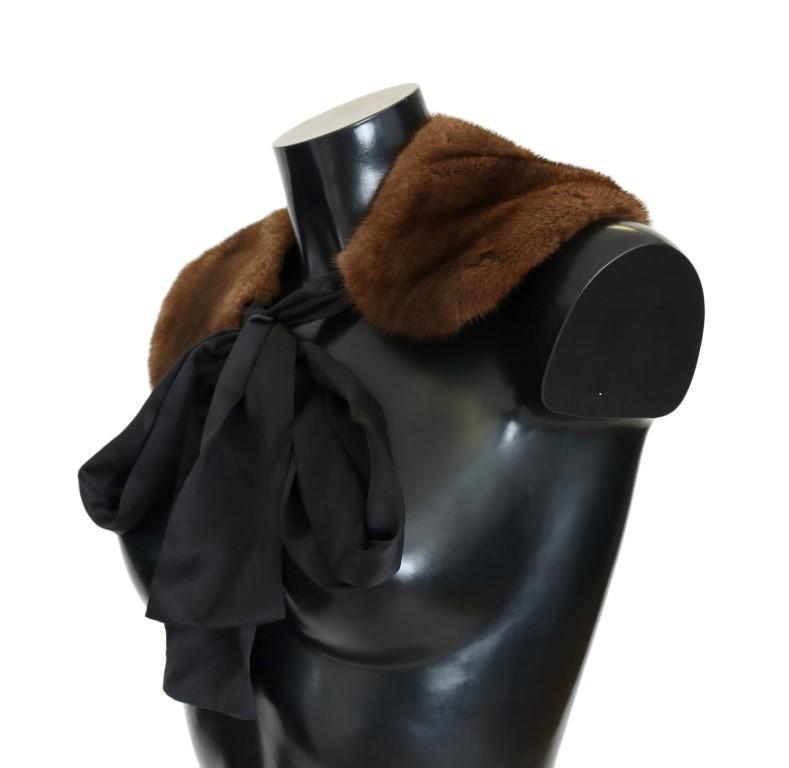 Brown Mink Fur Collar Scarf
