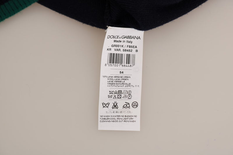 Blue Wool Crewneck Pullover Sweater