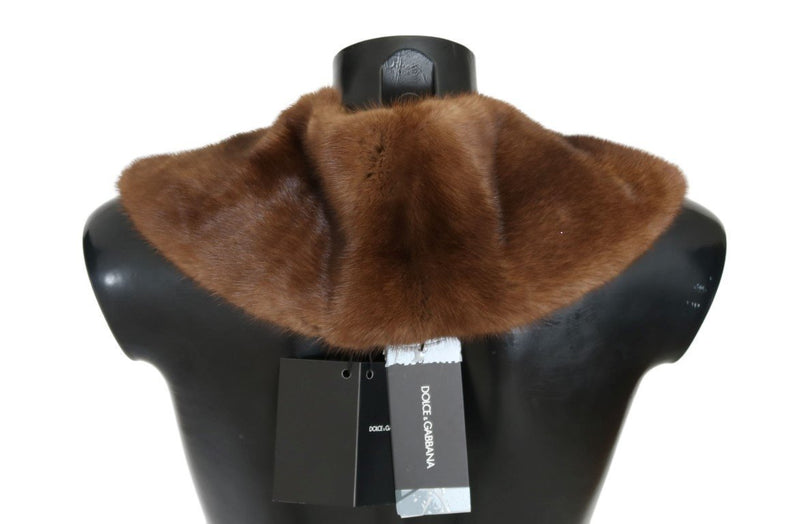 Brown Mink Fur Collar Scarf