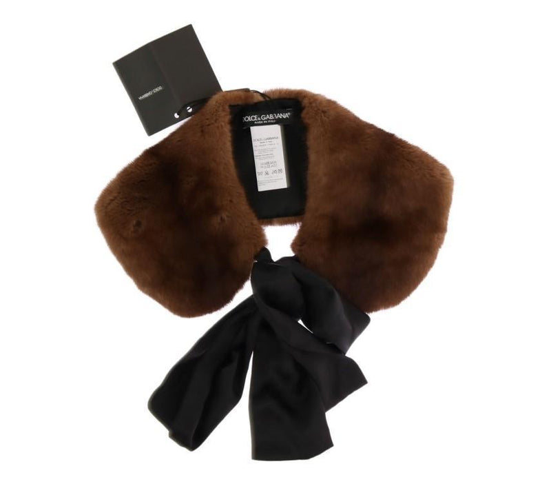 Brown Mink Fur Collar Scarf