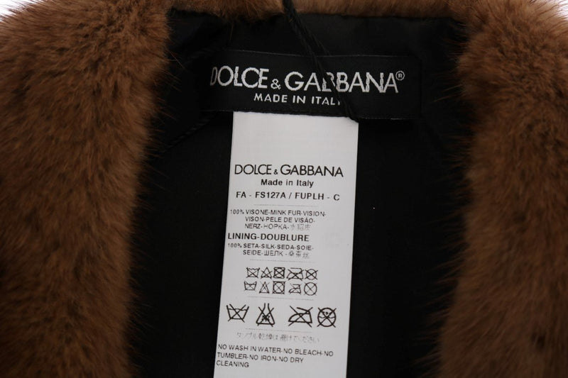 Brown Mink Fur Collar Scarf