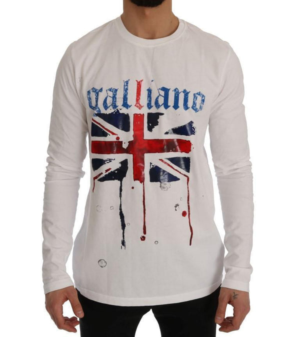 White Motive Flag Long Sleeve T-Shirt