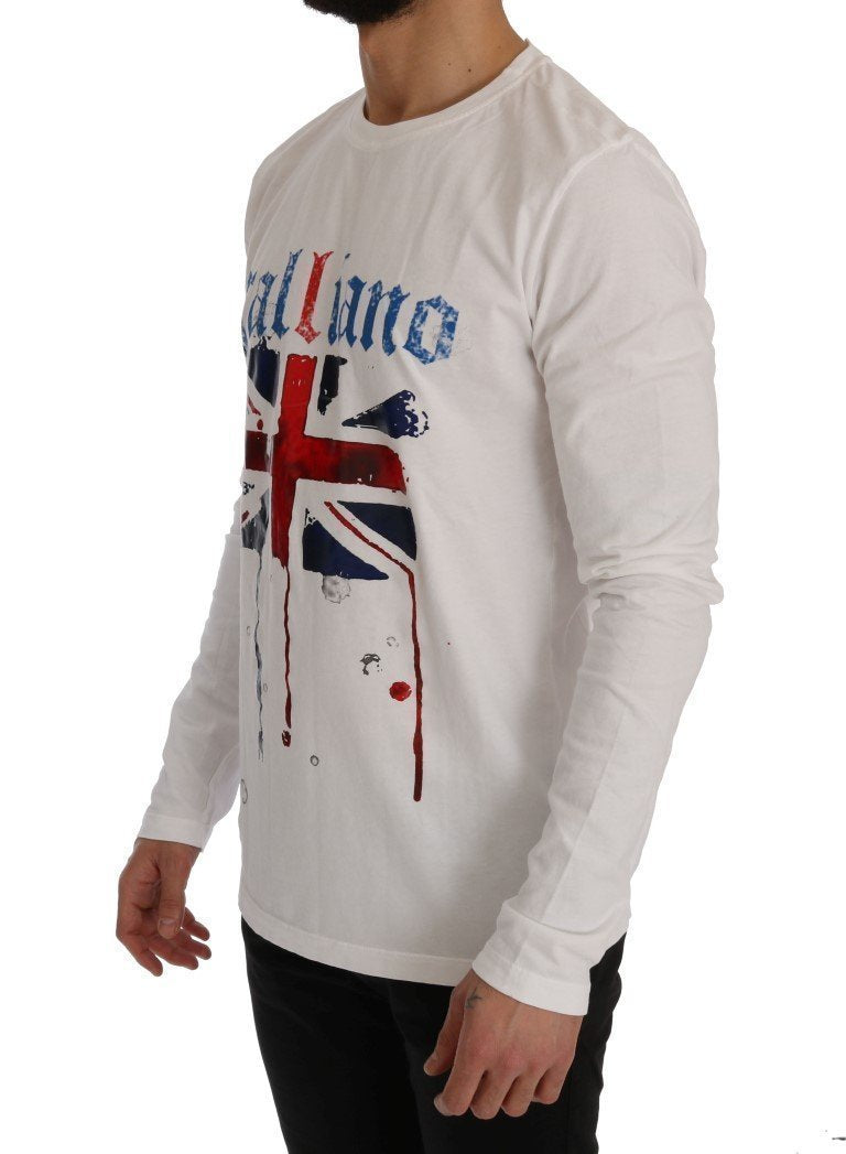White Motive Flag Long Sleeve T-Shirt