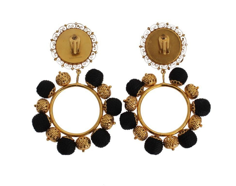 Black Gold Brass NATALE ClipOn Earring